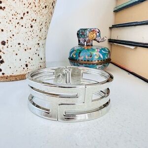 Lia Sophia Silver Openwork Cuff Bracelet